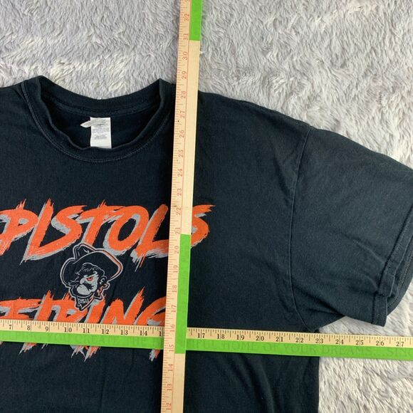 Oklahoma State Cowboys Shirt Mens Extra Large Black Orange Pistols Firing OSU - Picture 6 of 10